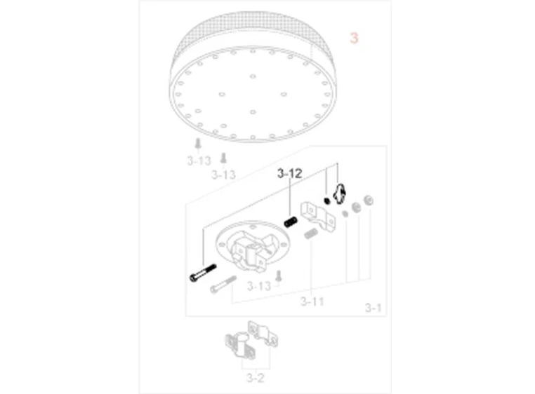 Tama HB860WN8S, Bolt,spring,washer & wing nut til HT-stol 